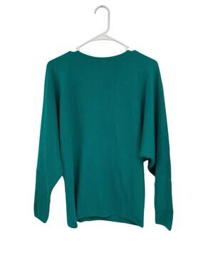Vintage Shirin Cashmere Sweater Batwing Sleeve Green Scotland Size Small